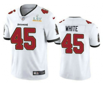 Men's Tampa Bay Buccaneers #45 Devin White White 2021 Super Bowl LV Vapor Untouchable Stitched Nike Limited NFL Jersey