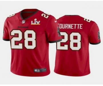 Men's Tampa Bay Buccaneers #28 Leonard Fournette Red 2021 Super Bowl LV Limited Stitched NFL Jersey