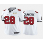 Men's Tampa Bay Buccaneers #28 Leonard Fournette White 2021 Super Bowl LV Limited Stitched NFL Jersey