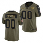 Men's Olive Tampa Bay Buccaneers ACTIVE PLAYER Custom 2021 Salute To Service Limited Stitched Jersey