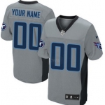 Men's Nike Tennessee Titans Customized Gray Shadow Elite Jersey