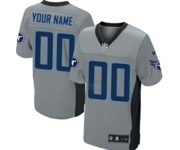 Men's Nike Tennessee Titans Customized Gray Shadow Elite Jersey