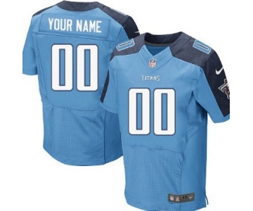 Men's Nike Tennessee Titans Customized Light Blue Elite Jersey