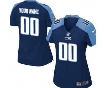 Women's Nike Tennessee Titans Customized Navy Blue Limited Jersey