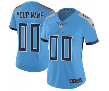 Women's Nike Tennessee Titans Light Blue Alternate Customized Vapor Untouchable Limited NFL Jersey