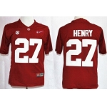 Alabama Crimson Tide #27 Derrick Henry 2015 Playoff Rose Bowl Special Event Diamond Quest Red Jersey