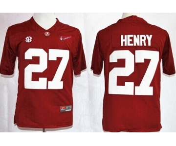 Alabama Crimson Tide #27 Derrick Henry 2015 Playoff Rose Bowl Special Event Diamond Quest Red Jersey