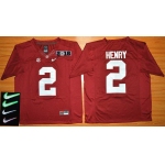 Men's Alabama Crimson Tide #2 Derrick Henry Red 2016 Playoff Diamond Quest College Football Nike Limited Jersey