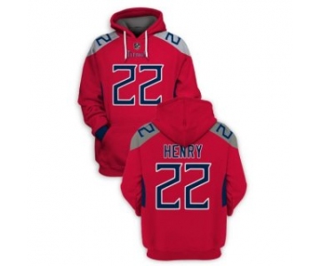 Men's Red Tennessee Titans #22 Derrick Henry 2021 Pullover Hoodie