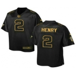 Men's Tennessee Titans #2 Derrick Henry Black Stitched NFL Elite Pro Line Gold Collection Jersey