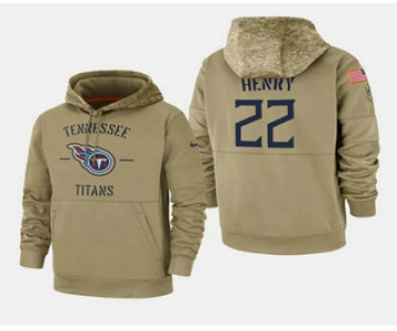 Men's Tennessee Titans #22 Derrick Henry 2019 Salute to Service Sideline Therma Pullover Hoodie