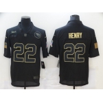 Men's Tennessee Titans #22 Derrick Henry Black 2020 Salute To Service Stitched NFL Nike Limited Jersey