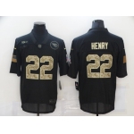 Men's Tennessee Titans #22 Derrick Henry Black Camo 2020 Salute To Service Stitched NFL Nike Limited Jersey