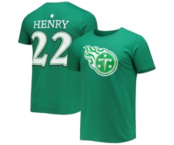 Men's Tennessee Titans #22 Derrick Henry Green St. Patrick's Day Icon Player T-Shirt