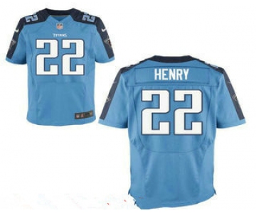 Men's Tennessee Titans #22 Derrick Henry Light Blue Team Color Stitched NFL Nike Elite Jersey