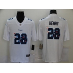 Men's Tennessee Titans #22 Derrick Henry White 2020 Shadow Logo Vapor Untouchable Stitched NFL Nike Limited Jersey