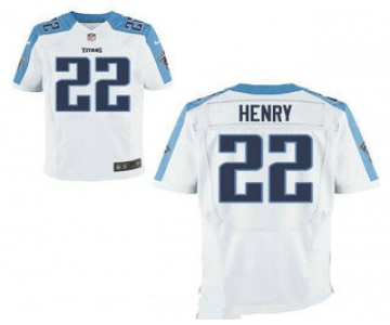 Men's Tennessee Titans #22 Derrick Henry White Road Stitched NFL Nike Elite Jersey
