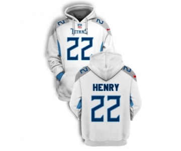 Men's White Tennessee Titans #22 Derrick Henry 2021 Pullover Hoodie