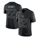 Men's Womens Youth Kids Tennessee Titans #22 Derrick Henry Black Reflective Limited Stitched Football Jersey