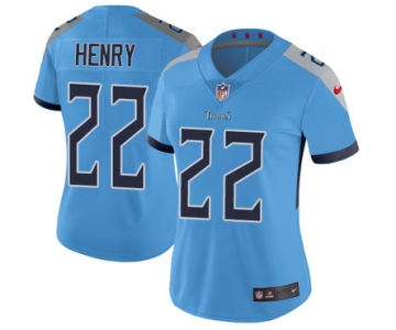 Nike Titans #22 Derrick Henry Light Blue Team Color Women's Stitched NFL Vapor Untouchable Limited Jersey