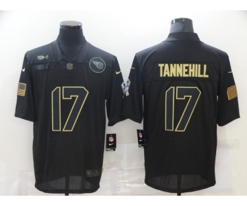 Men's Tennessee Titans #17 Ryan Tannehill Black 2020 Salute To Service Stitched NFL Nike Limited Jersey
