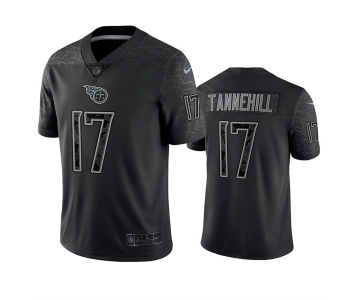 Men's Tennessee Titans #17 Ryan Tannehill Black Reflective Limited Stitched Football Jersey