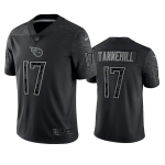 Men's Womens Youth Kids Tennessee Titans #17 Ryan Tannehill Black Reflective Limited Stitched Football Jersey