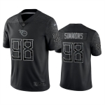 Men's Womens Youth Kids Tennessee Titans #98 Jeffery Simmons Black Reflective Limited Stitched Football Jersey