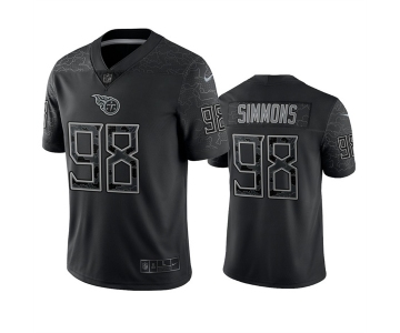 Men's Womens Youth Kids Tennessee Titans #98 Jeffery Simmons Black Reflective Limited Stitched Football Jersey