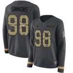 Titans #98 Jeffery Simmons Anthracite Salute to Service Women's Stitched Football Limited Therma Long Sleeve Jersey