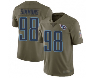 Titans #98 Jeffery Simmons Olive Men's Stitched Football Limited 2017 Salute To Service Jersey