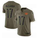 Men's Washington Commanders #17 Terry McLaurin 2022 Olive Salute To Service Limited Stitched Jersey