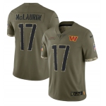 Men's Womens Youth Kids Washington Commanders #17 Terry McLaurin 2022 Olive Salute To Service Limited Stitched Jersey