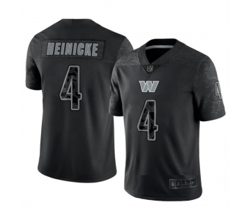 Men's Womens Youth Kids Washington Commanders #4 Taylor Heinicke Nike Black RFLCTV Limited Jersey