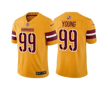 Men's Washington Commanders #99 Chase Young Gold Vapor Untouchable Stitched Football Jersey