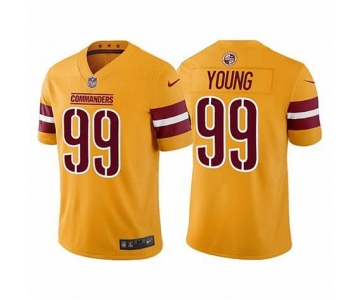 Men's Womens Youth Kids Washington Commanders #99 Chase Young Gold Vapor Untouchable Stitched Football Jersey