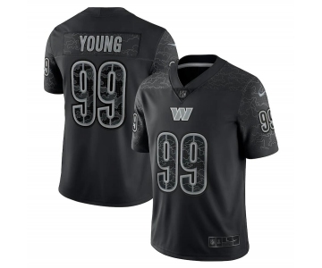 Men's Womens Youth Kids Washington Commanders #99 Chase Young Nike Black RFLCTV Limited Jersey