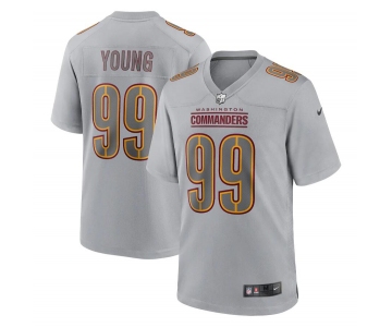 Men's Womens Youth Kids Washington Commanders #99 Chase Young Nike Gray Atmosphere Fashion Game Jersey