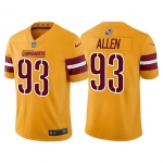 Men's Washington Commanders #93 Jonathan Allen Gold Vapor Untouchable Stitched Football Jersey