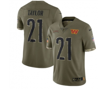 Men's Washington Commanders #21 Sean Taylor 2022 Olive Salute To Service Limited Stitched Jersey