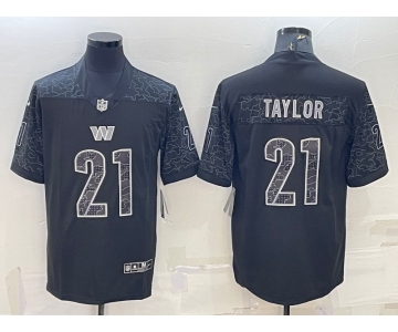 Men's Washington Commanders #21 Sean Taylor Black Reflective Limited Stitched Football Jersey