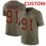 Custom Washington Redskins Men's Stitched Football Limited 2017 Salute to Service Olive Jersey