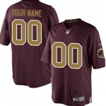 Kids' Nike Washington Redskins Customized Red With Gold Limited Jersey