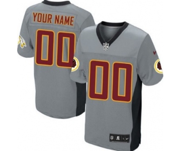 Men's Nike Washington Redskins Customized Gray Shadow Elite Jersey