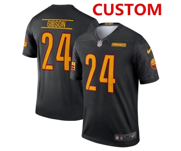 Men's Washington Commanders Custom Black Alternate Stitched Jersey