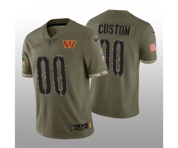 Men's Womens Youth Kids Washington Commanders ACTIVE PLAYER Custom 2022 Olive Salute To Service Limited Stitched Jersey