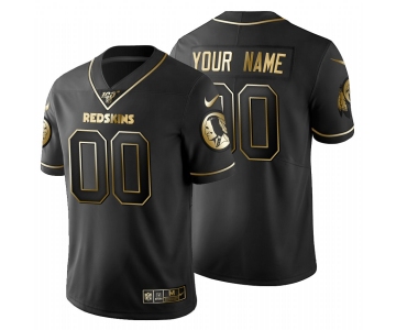 Washington Redskins Custom Men's Nike Black Golden Limited NFL 100 Jersey