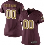 Women's Nike Washington Redskins Customized Red With Gold Game Jersey