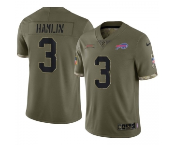 Men's Womens Youth Kids Buffalo Bills #3 Damar Hamlin Nike 2022 Salute To Service Limited Jersey - Olive