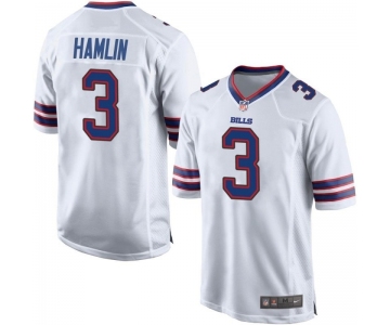 Men's Womens Youth Kids Buffalo Bills #3 Damar Hamlin Nike White Away Game Player Jersey